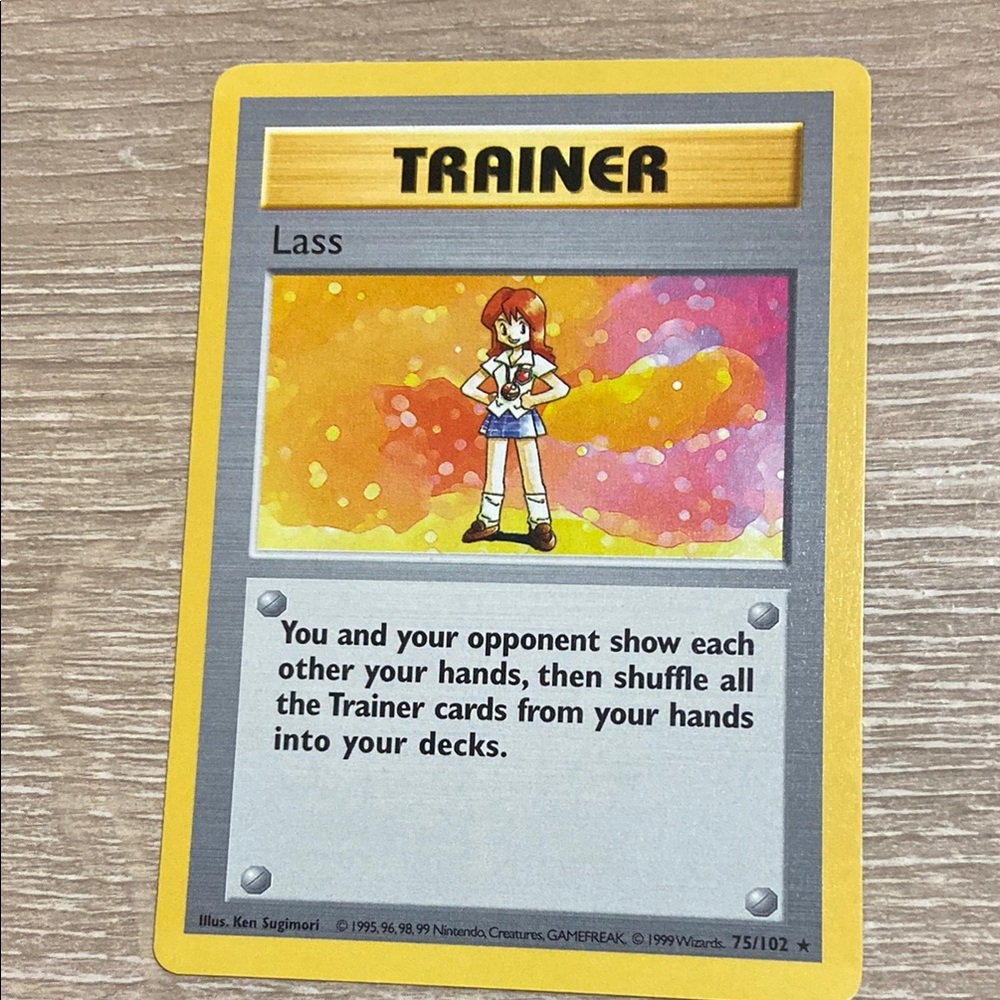 Lass Base Set 1999 Shadowless Print NM, 75/102 Pokemon Card